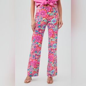 Trina Turk Pink and Blue Floral Pants